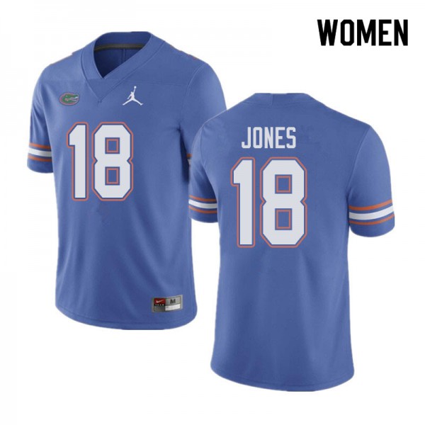 Jordan Brand Women #18 Jalon Jones Florida Gators College Football Jersey Blue